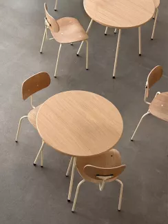 The SE 68 SU Stackable Chair and the SE 330 Coffee Table at Klub Maison
