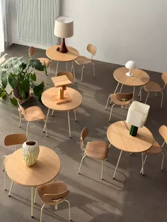 Dining Setting at Klub Maison with SE68 Multi Purpose Chair and SE 330 Coffee Table