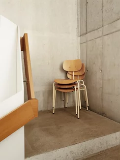 The SE 68 SU Stackable Chair stacked at Klub Maison