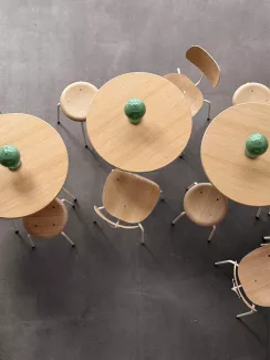 Dining Setting at Klub Maison with SE68 Multi Purpose Chair and SE 330 Coffee Table