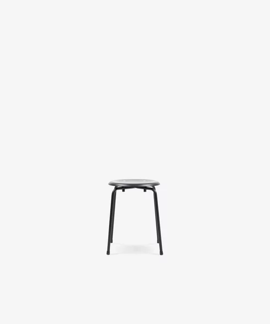 S 38 S/1 Stackable Stool front view in black/black